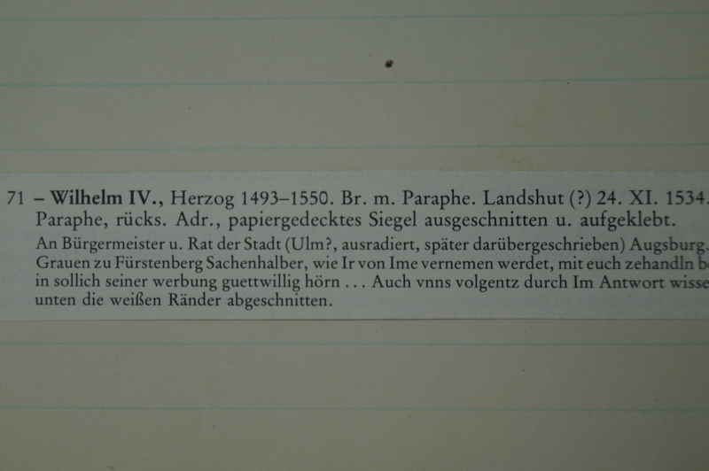 Wilhelm Iv Herzog Von Bayern Original Brief Mit Paraphe Landshut